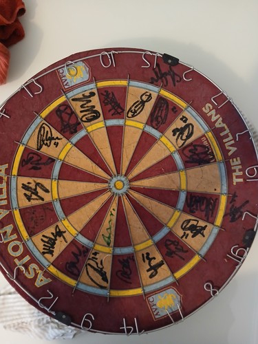 Aston villa signed - signed, dartboard